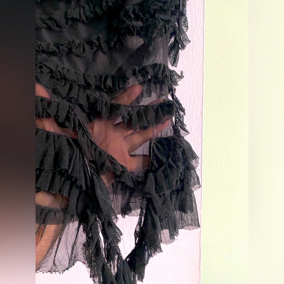 JEAN PAUL GAULTIER MAILLE MESH RUFFLE TOP, SIZE M - Picture 4 of 7